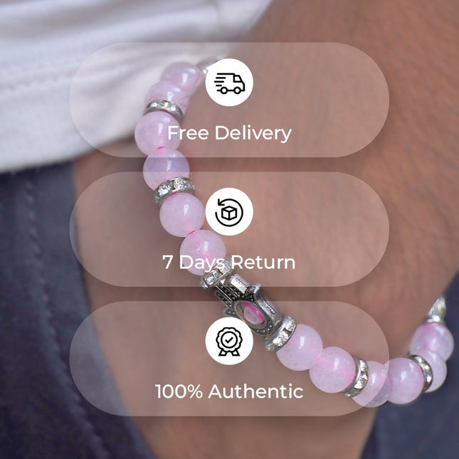🌈✨ 7 Chakra Rose Quartz Bracelet