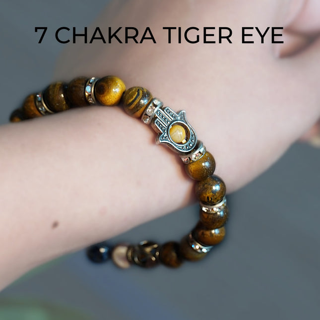 7 Chakra Tiger Eye Energy Bracelet – Grounding | Confidence | Balance