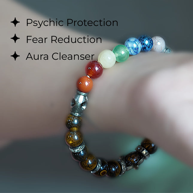 7 Chakra Tiger Eye Energy Bracelet – Grounding | Confidence | Balance