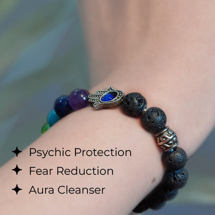 7 Chakra Lava Stone Bracelet – Grounding + Aromatherapy + Energy Balance