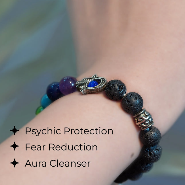 7 Chakra Lava Stone Bracelet – Grounding + Aromatherapy + Energy Balance