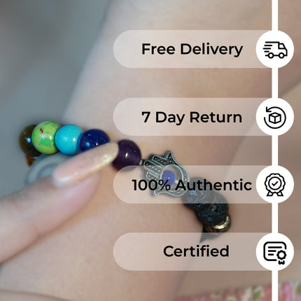 7 Chakra Lava Stone Bracelet – Grounding + Aromatherapy + Energy Balance