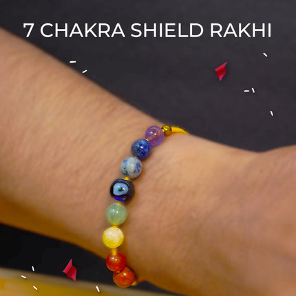 7 Chakra Shield Rakhi – Energy-Balancing Rakhi with 7 Healing Crystals for Protection & Alignment