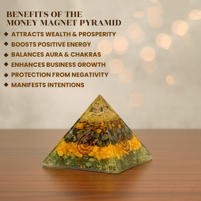 7 Horses Pyrite Frame with Money Magnet Pyramid Combo