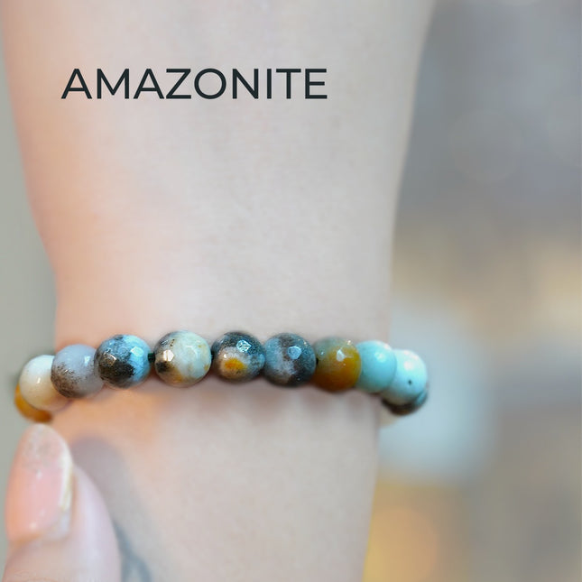 Amazonite Diamond Cut Bracelet – Speak Truth, Radiate Calm