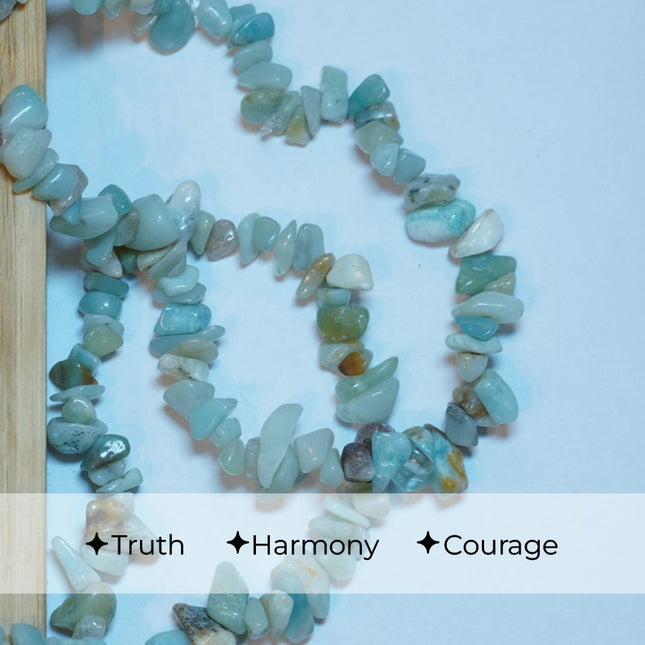 Amazonite Chips Mala – Soothing Balance & Empowered Expression