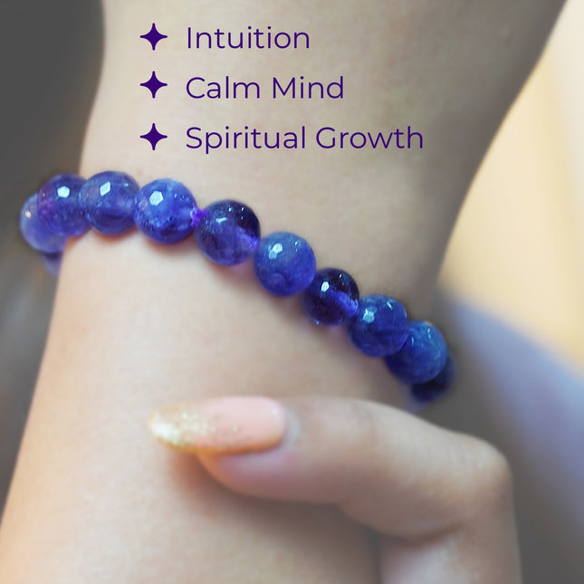 Amethyst Diamond Cut Bracelet