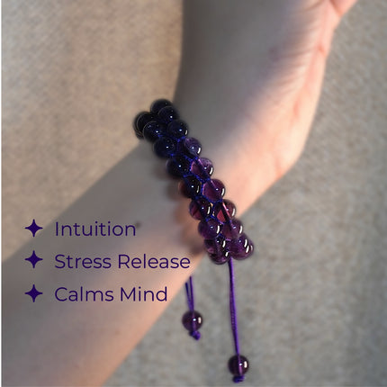 Amethyst Double Dori Bracelet – Serenity, Intuition & Spiritual Protection