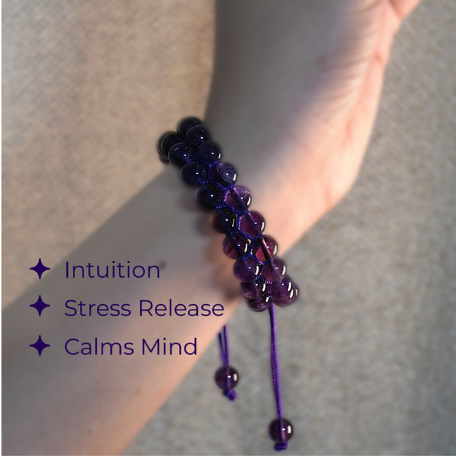 Amethyst Double Dori Bracelet – Serenity, Intuition & Spiritual Protection