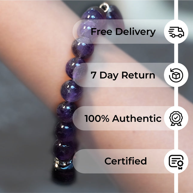 Amethyst Designer Charm Bracelet
