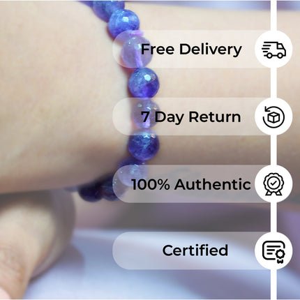 Amethyst Diamond Cut Bracelet