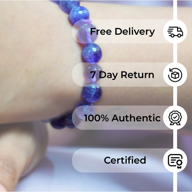 Amethyst Diamond Cut Bracelet