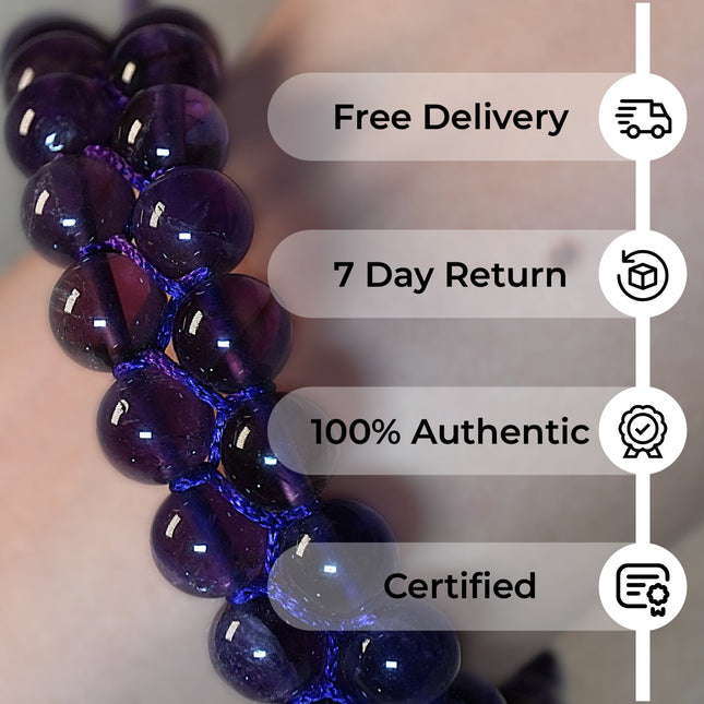 Amethyst Double Dori Bracelet – Serenity, Intuition & Spiritual Protection