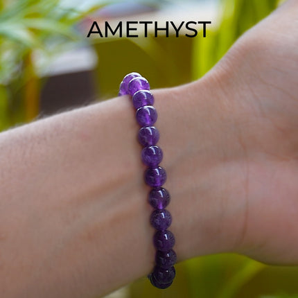 Amethyst Round Beads Bracelets