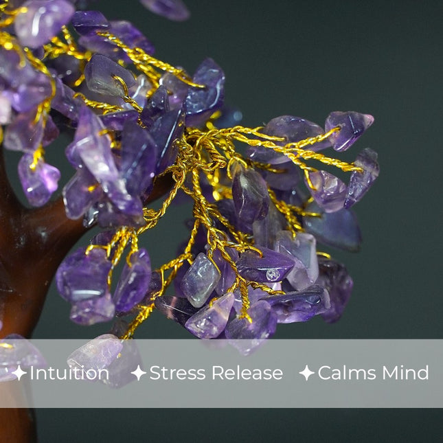 Amethyst Gemstone Tree - Handcrafted Crystal Tree of Wisdom and Tranquility