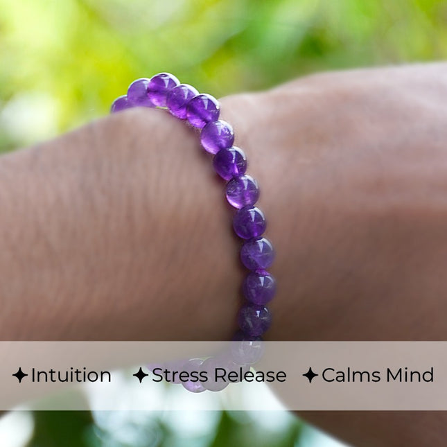Amethyst Round Beads Bracelets