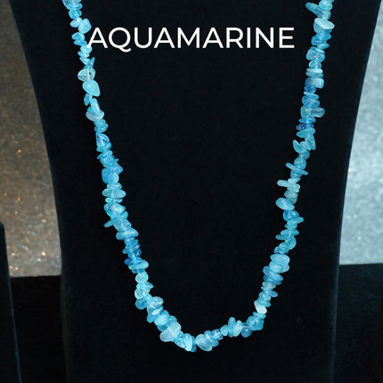 💧 Natural Aquamarine Chips Mala (108 Beads)