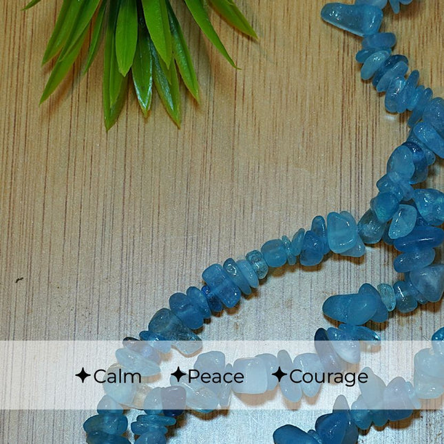 💧 Natural Aquamarine Chips Mala (108 Beads)