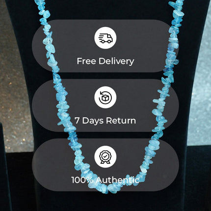 💧 Natural Aquamarine Chips Mala (108 Beads)