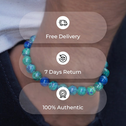 Azurite Round Beads Bracelets