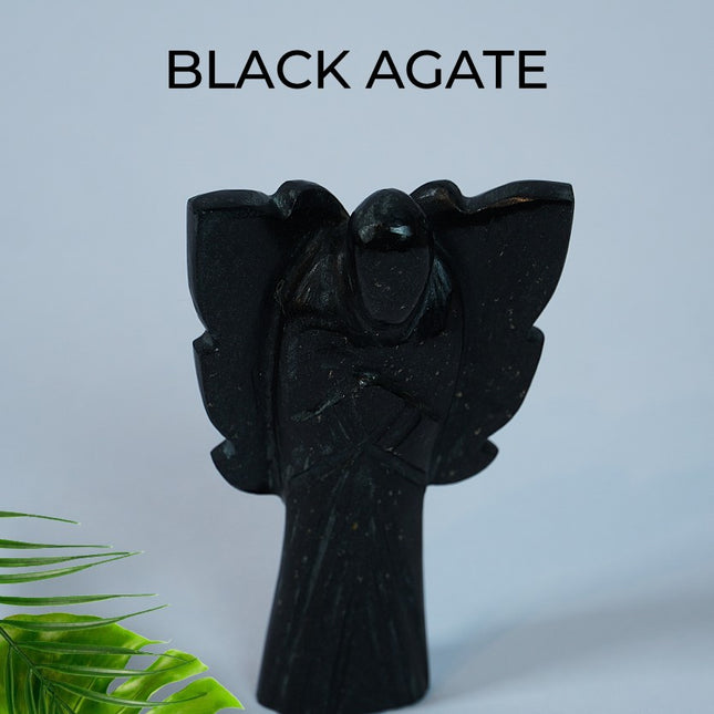 Black Agate Angel – Grounding, Protection & Inner Strength