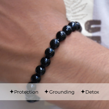 🖤✨ Diamond Cut – Black Obsidian Bracelet