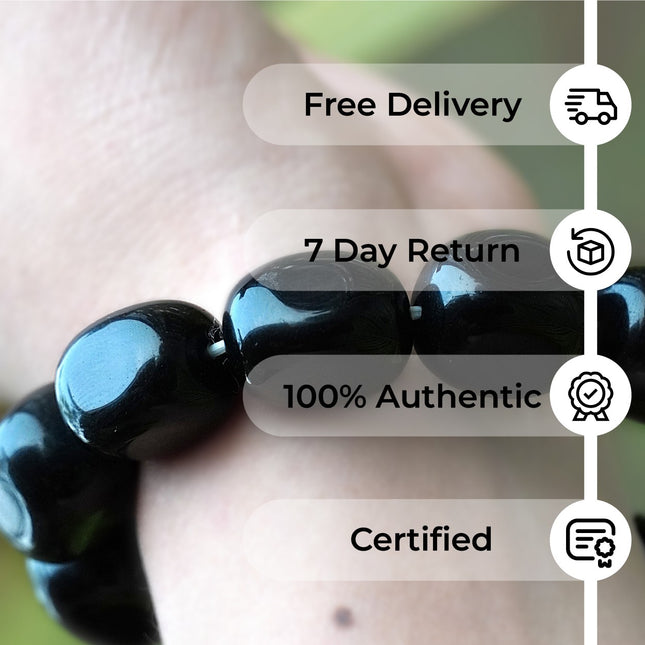 Black Obsidian Tumble Bracelet – Protection, Grounding & Inner Strength