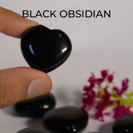 BLACK OBSIDIAN PUFFY HEART STONE – Protection & Inner Power