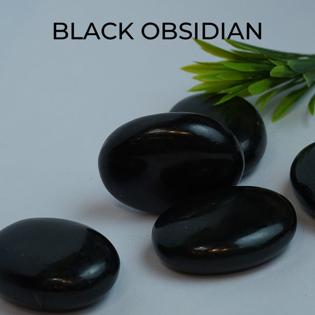 🖤 Black Obsidian Palm Stone
