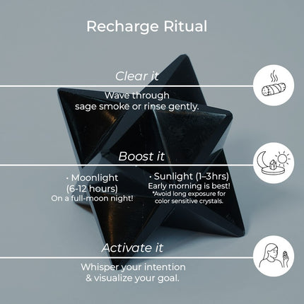 Black Tourmaline Merkaba Big Star – Divine Protection | Energy Shield | Grounding Force