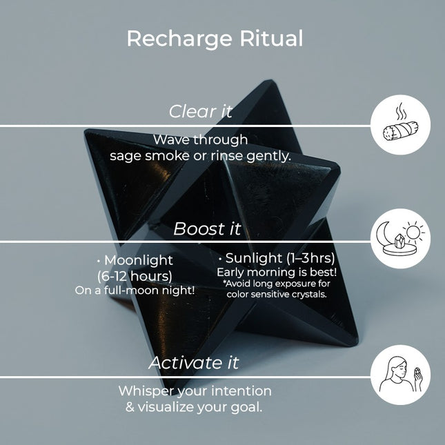 Black Tourmaline Merkaba Big Star – Divine Protection | Energy Shield | Grounding Force