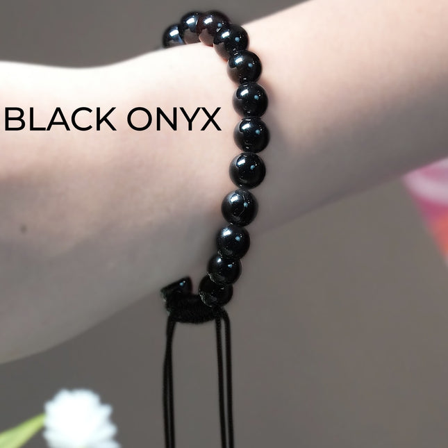 🖤 Black Onyx Single Dori Bracelet – Grounding Strength, Stylish Protection