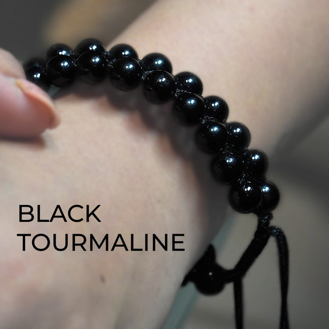 Black Tourmaline Double Dori Bracelet