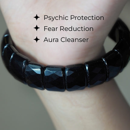 Black Tourmaline Designer Beads Bracelet – Protection | Grounding | Energy Shield