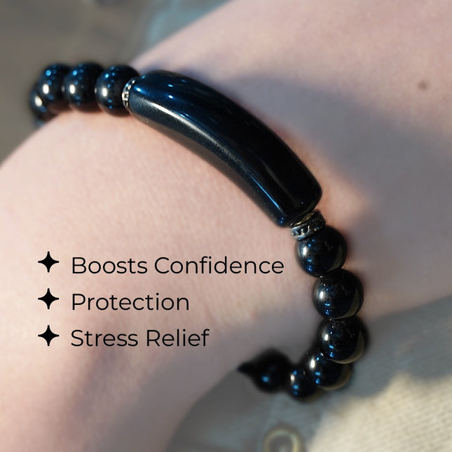 Designer Charm Black Tourmaline Bracelet – Ultimate Protection & Stylish Power