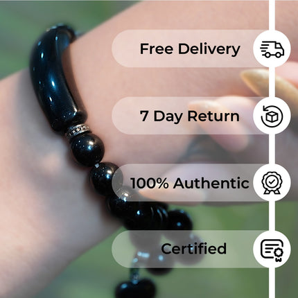 Designer Charm Black Tourmaline Bracelet – Ultimate Protection & Stylish Power