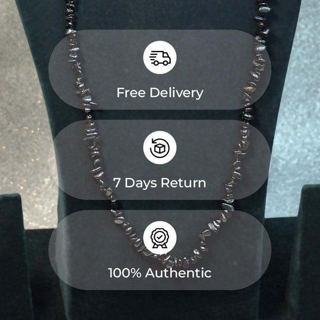 Black Tourmaline Chips Mala – Protection, Grounding & Energy Shielding