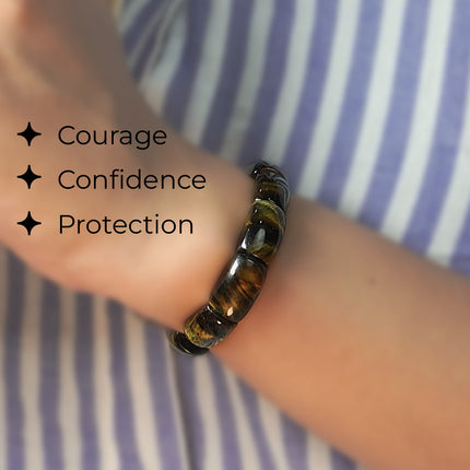 Black & Yellow Tiger Eye Designer Beads Bracelet – Power | Focus | Style