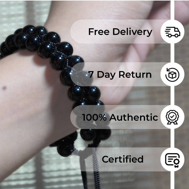 🖤 Black Onyx Double Dori Bracelet – Protection, Strength & Elegance