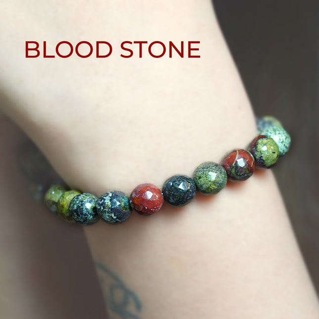 Bloodstone Diamond Cut Bracelet – Grounded Power, Warrior Spirit