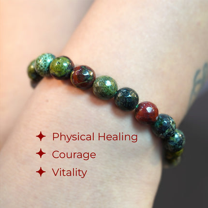 Bloodstone Diamond Cut Bracelet – Grounded Power, Warrior Spirit