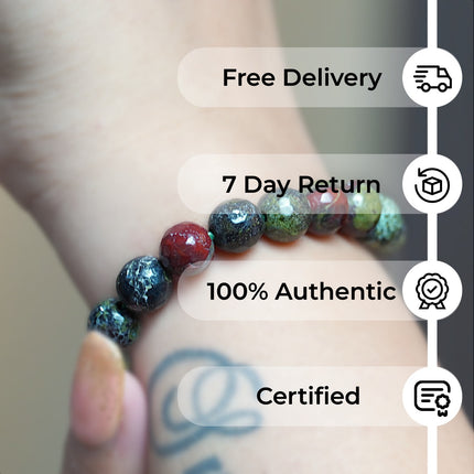 Bloodstone Diamond Cut Bracelet – Grounded Power, Warrior Spirit