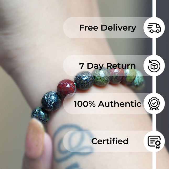 Bloodstone Diamond Cut Bracelet – Grounded Power, Warrior Spirit