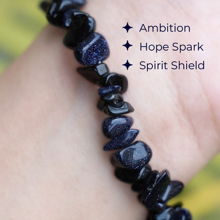 Blue Goldstone Chips Bracelet – Sparkle with Purpose