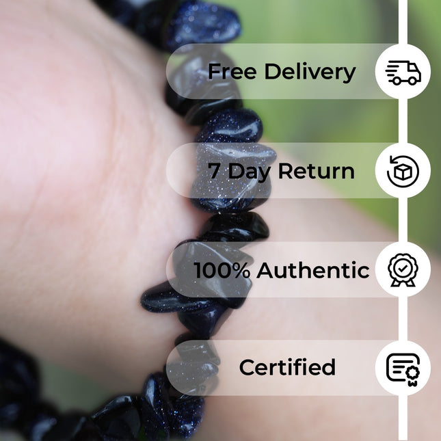 Blue Goldstone Chips Bracelet – Sparkle with Purpose