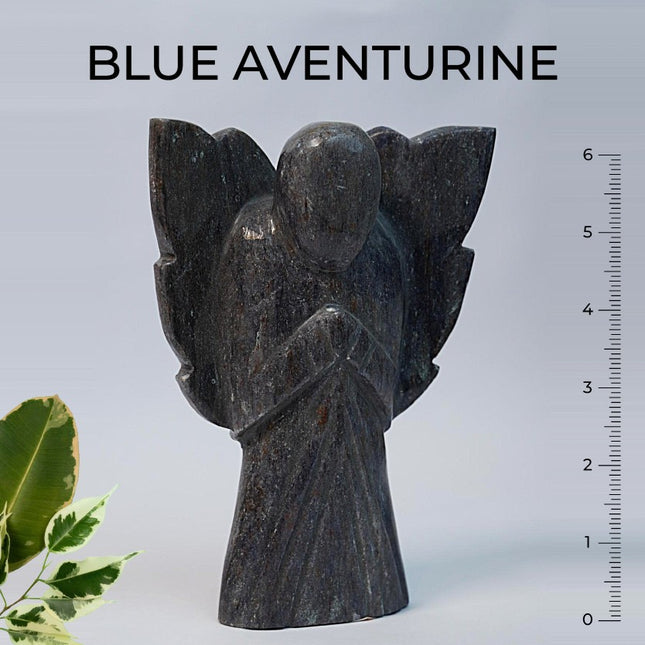 Blue Aventurine 6 Inch (690 GM) Angel – Hand-Carved Crystal Guardian of Clarity & Calm