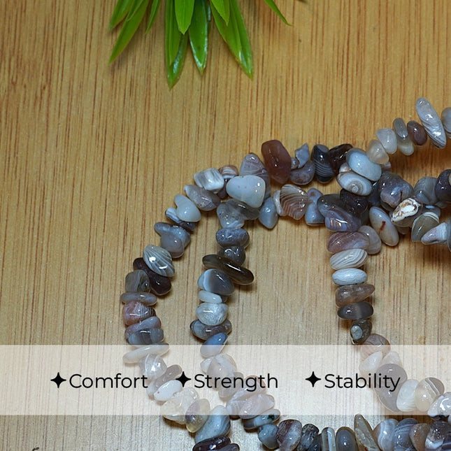 🪨 Natural Botswana Agate Chips Mala