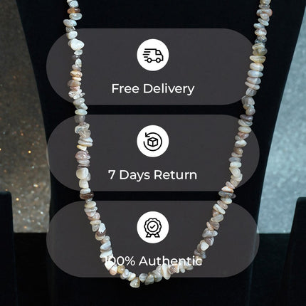 🪨 Natural Botswana Agate Chips Mala