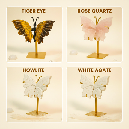 Butterfly Wings Crystal Set – White Agate