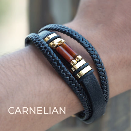 Carnelian Leather Bracelet – Confidence, Vitality & Creative Energy